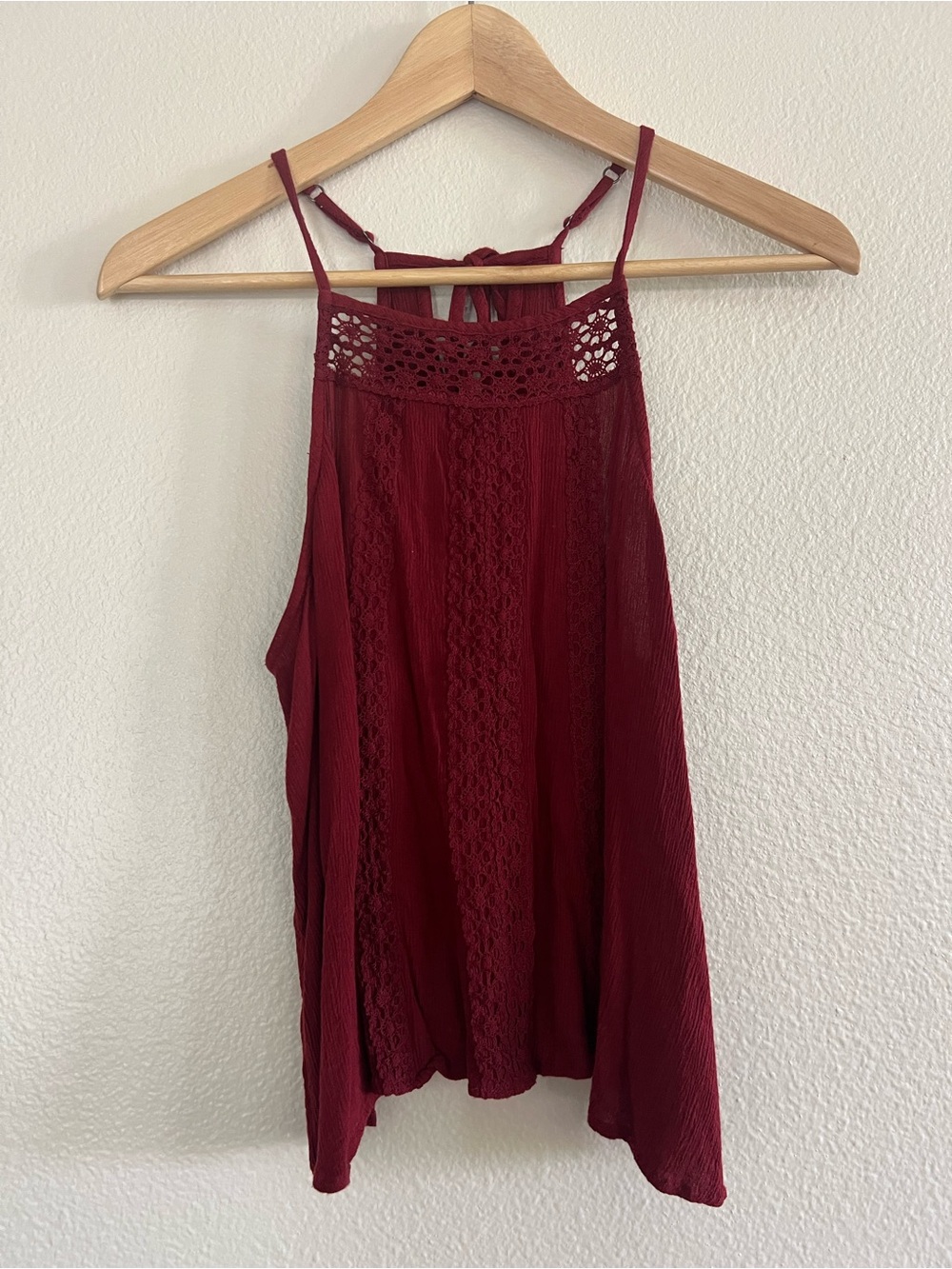 Hollister Burgundy Lace Halter Camisole